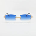 Bay Ice Rimless Frames - Blue Lens