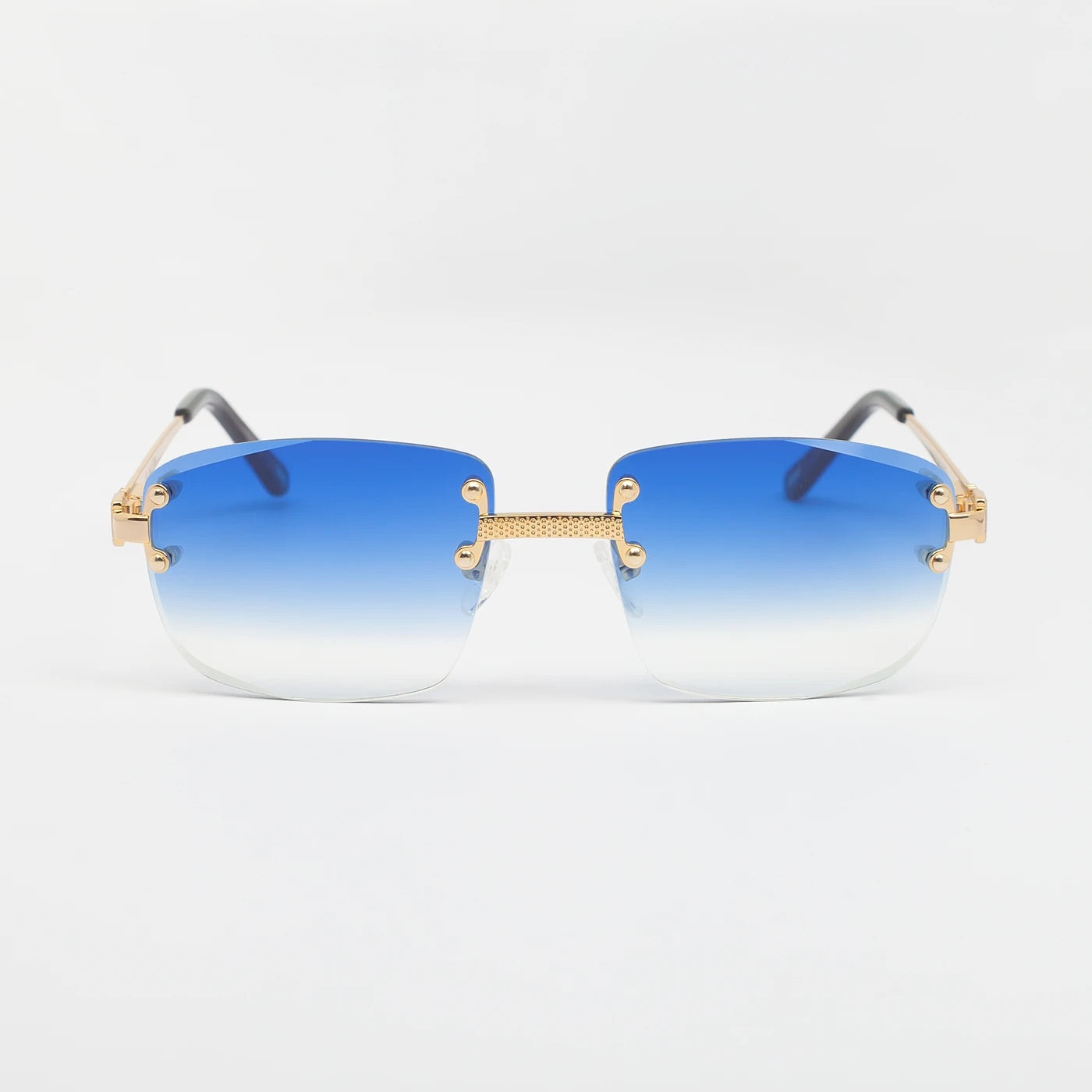 Bay Ice Rimless Frames - Blue Lens
