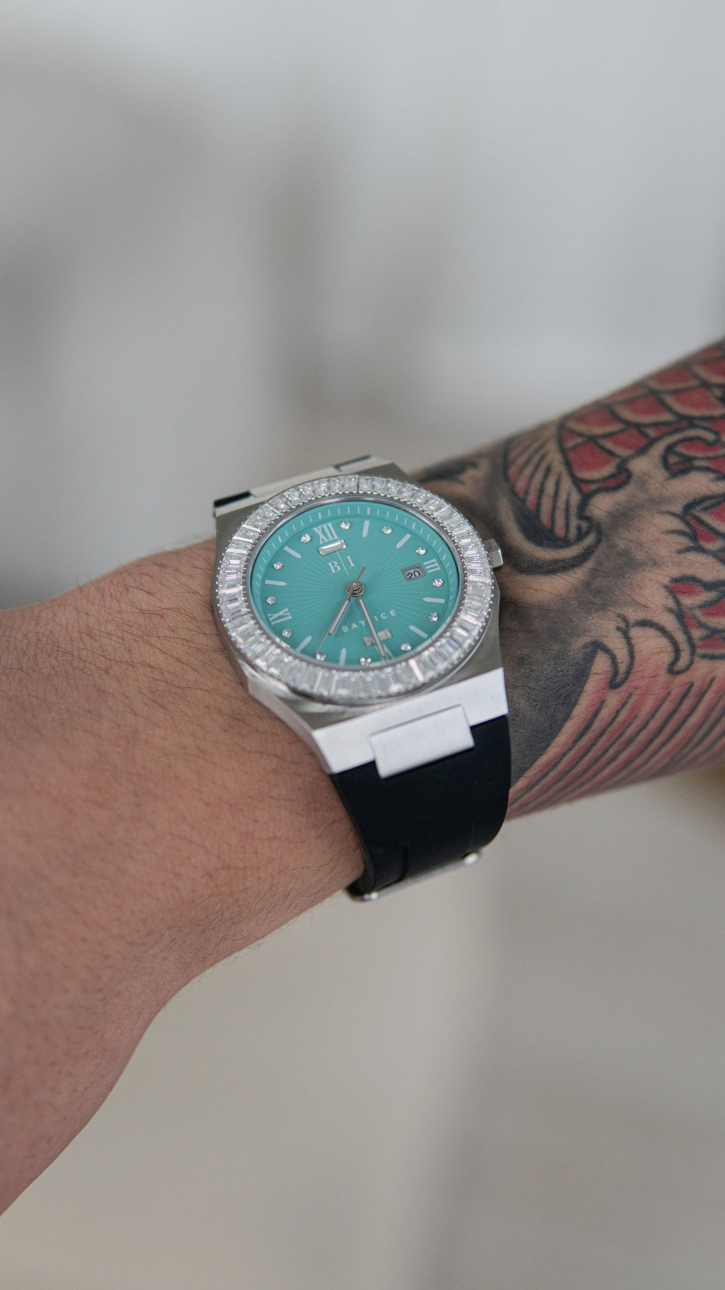 Elite2 VVS Baguette Bezel Turquoise Blue Dial Watch