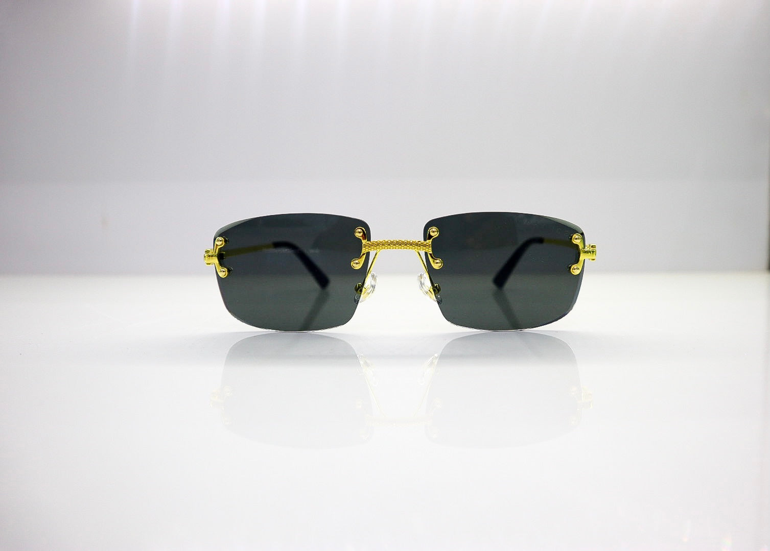 Bay Ice Rimless Frames - Black Lens