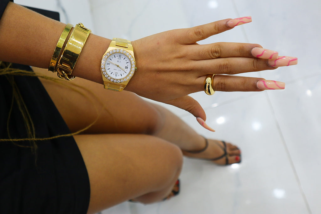 Diamond Bezel - 36mm ELITE2 Watch in Yellow Gold and White Dial