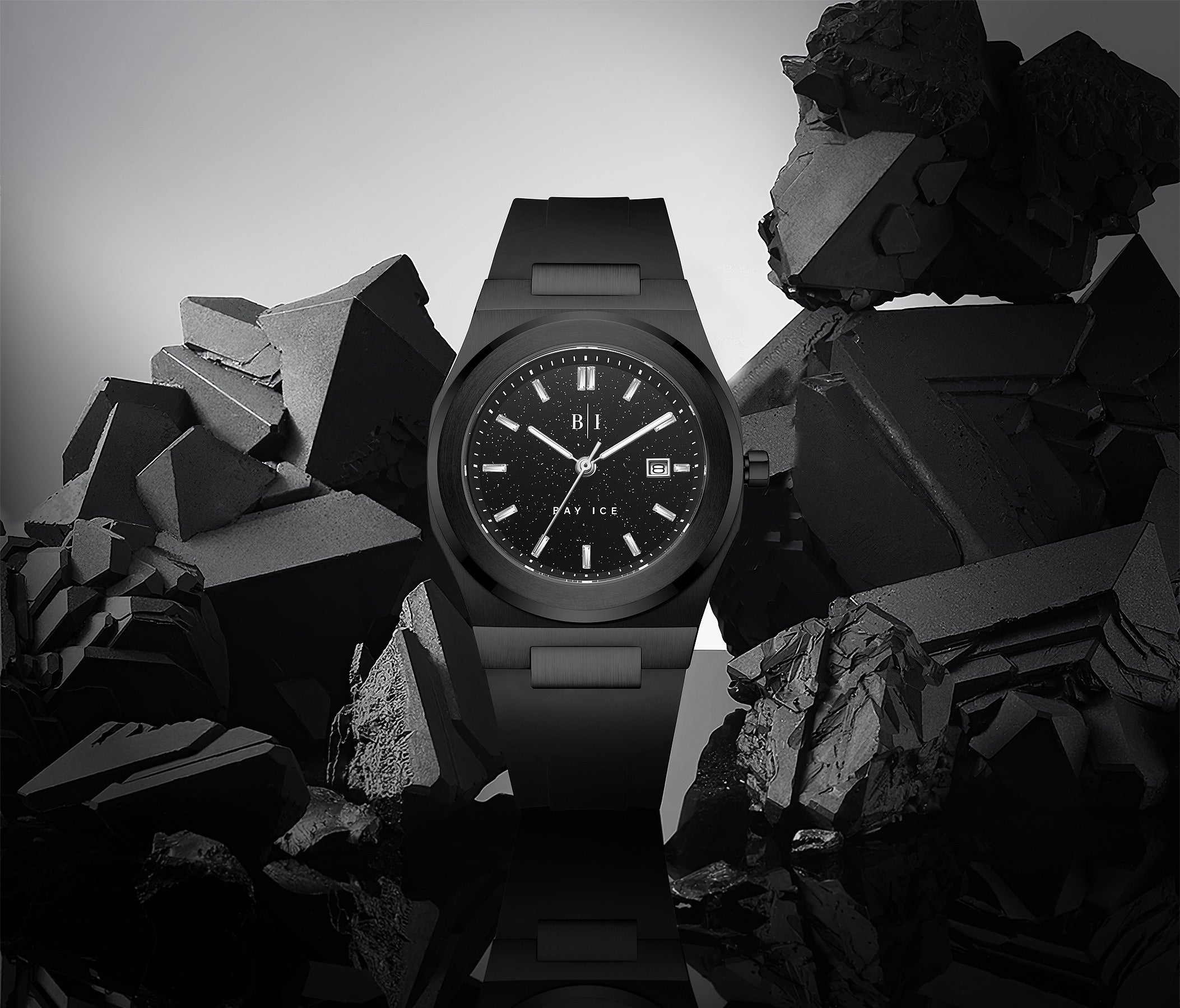 Bay Ice All Black Star Dust Plain Jane Watch