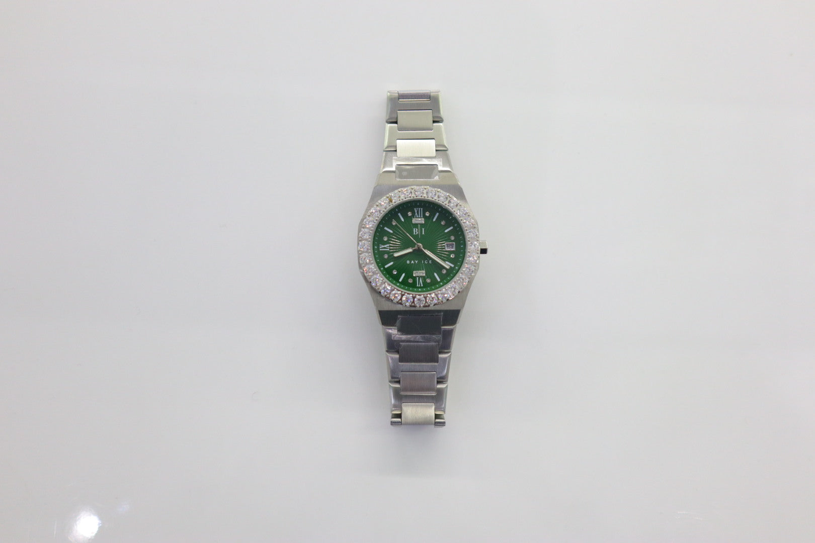 Diamond Bezel - 36mm Elite2 Watch in White Gold and Green Dial
