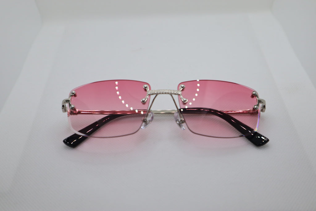 Bay Ice Rimless Frames - Light Pink Lens