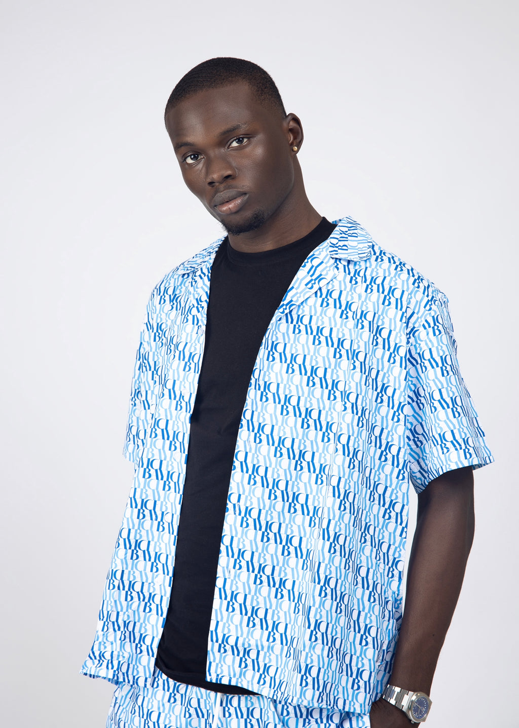 Bay Ice Print Shirt - White (2 Piece)