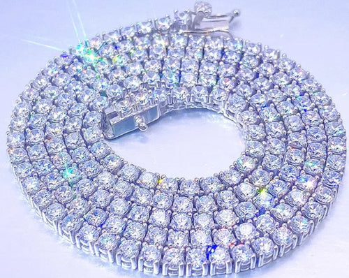 3mm VVS Moissanite 925 Silver Tennis Necklace