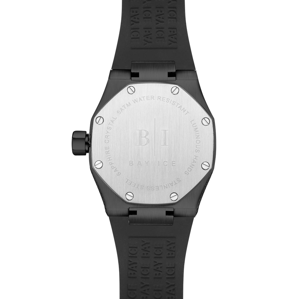 Bay Ice Baguette Bezel Bussdown All Black Star Dust Watch