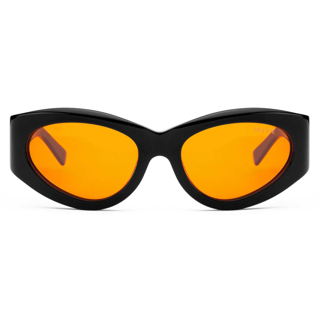 Bay Ice Black and Orange Lens Retro Glasses