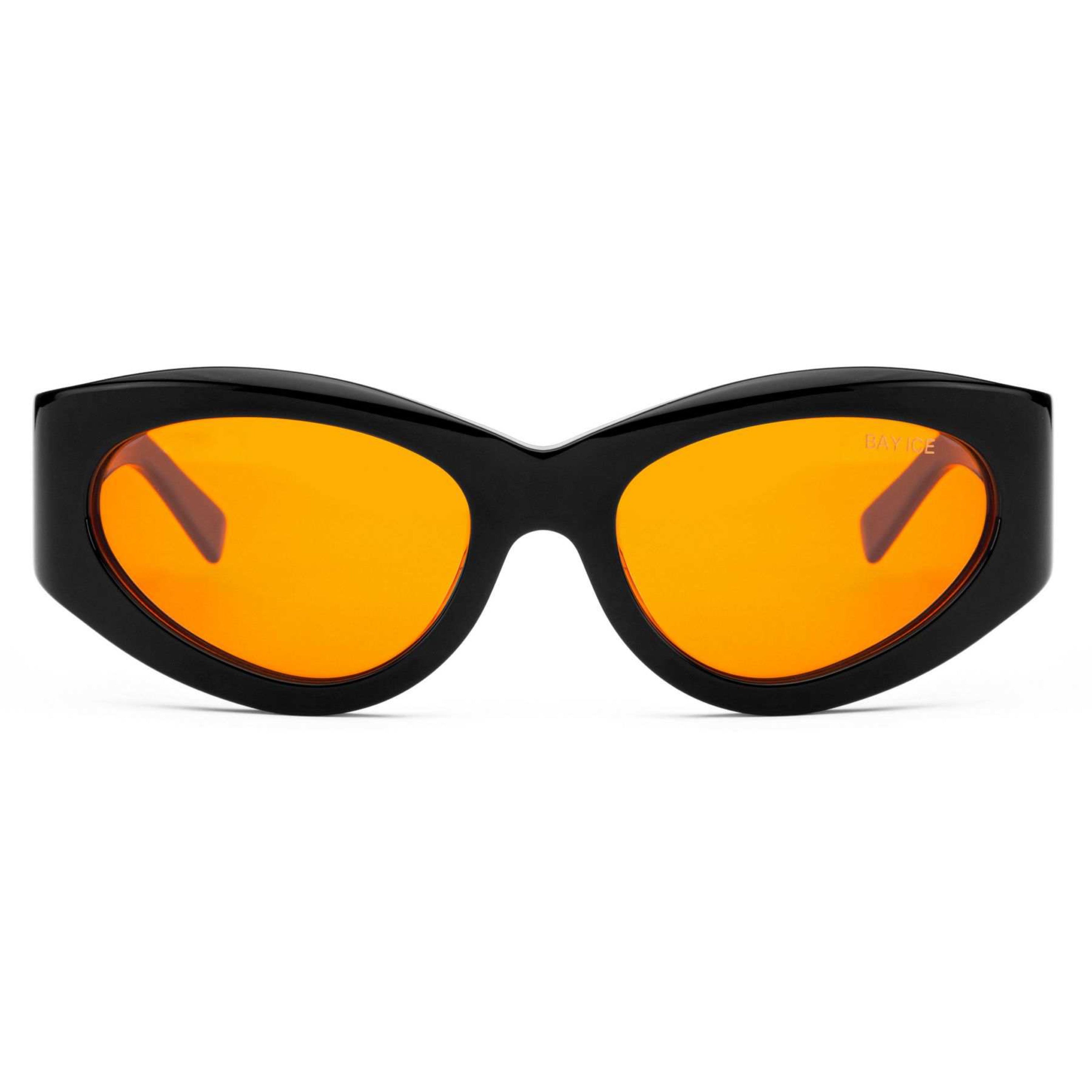 Bay Ice Black and Orange Lens Retro Glasses