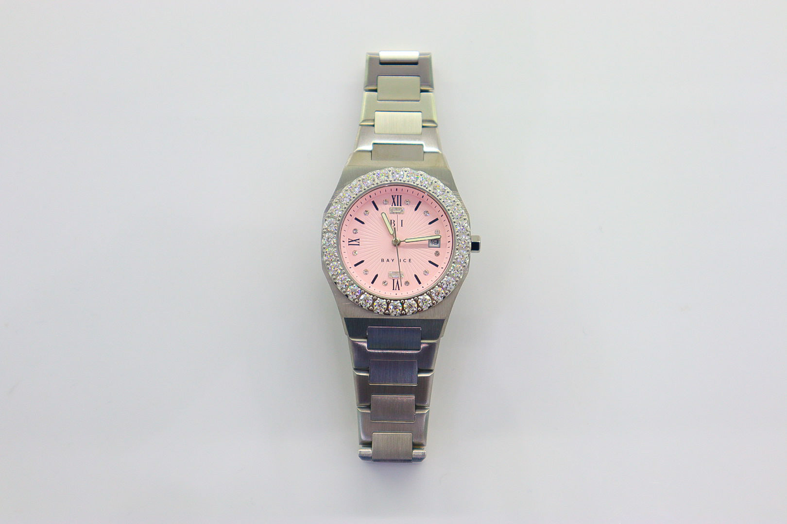 Diamond Bezel - 36mm Elite2 Watch in White Gold and Pink Dial