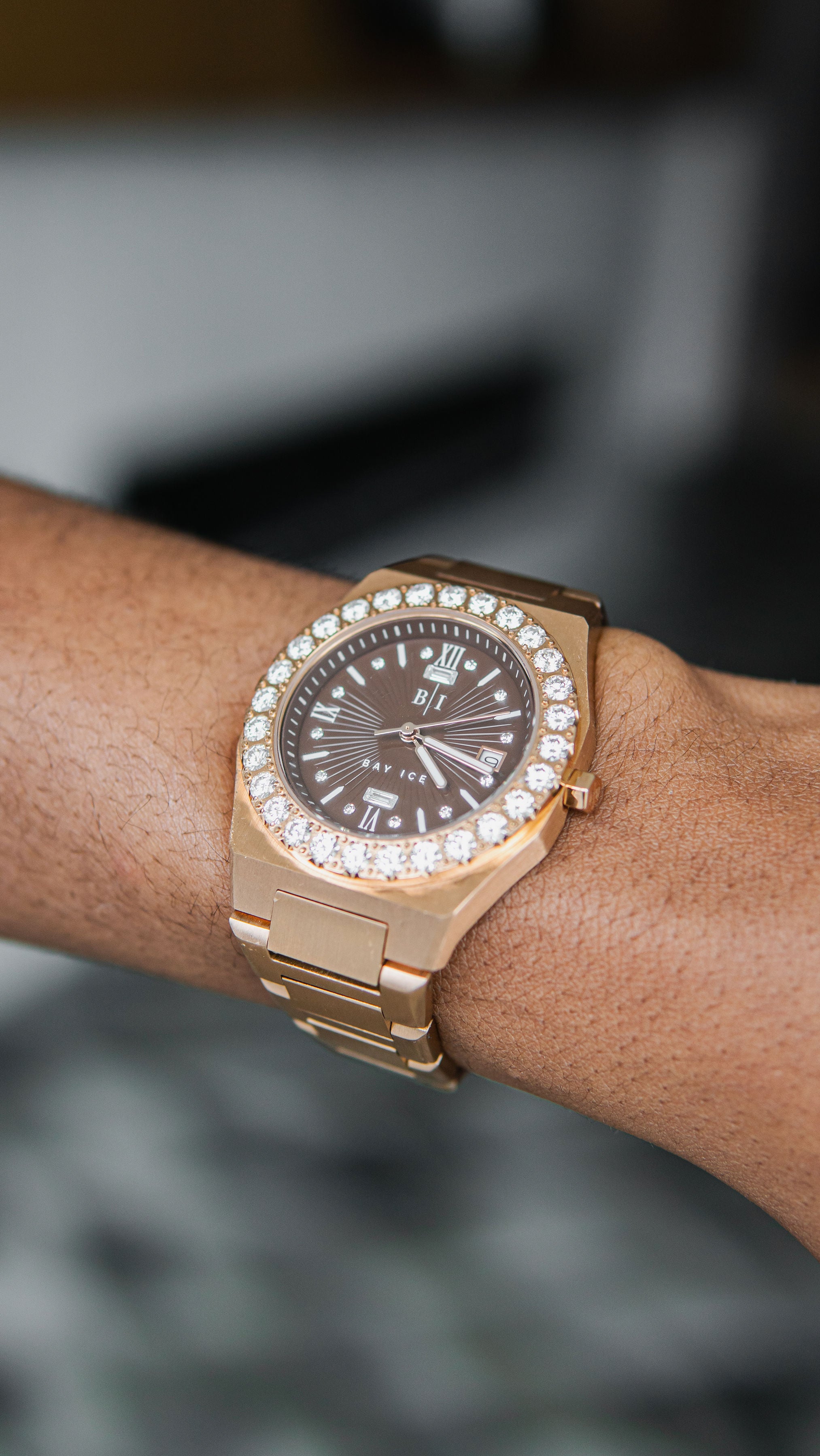 Diamond Bezel - 36mm ELITE2 Watch in Rose Gold