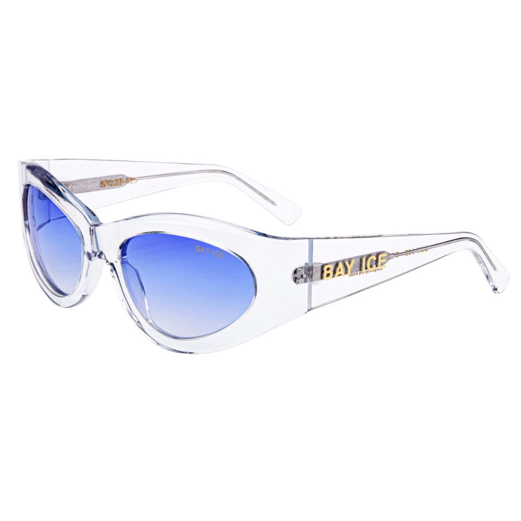 Bay Ice Crystal and Blue Lens Retro Glasses