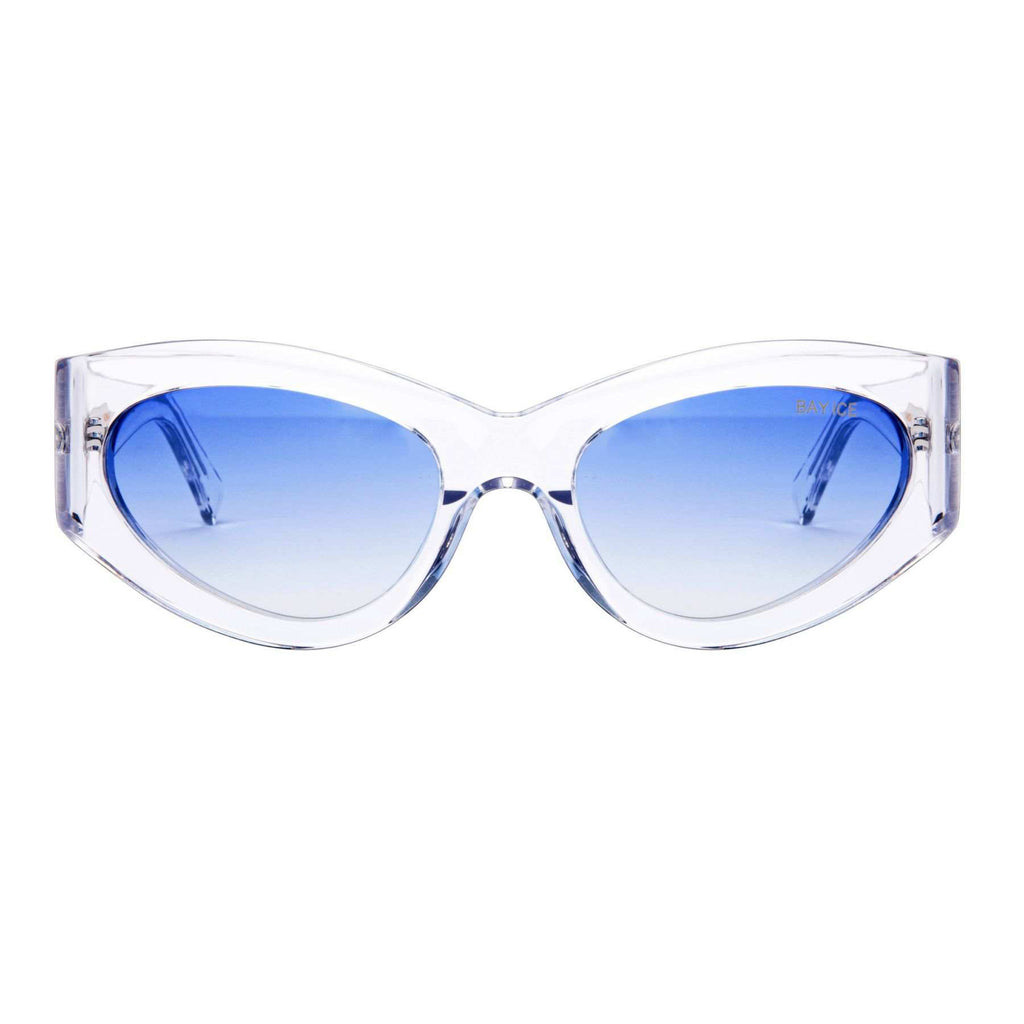 Bay Ice Crystal and Blue Lens Retro Glasses