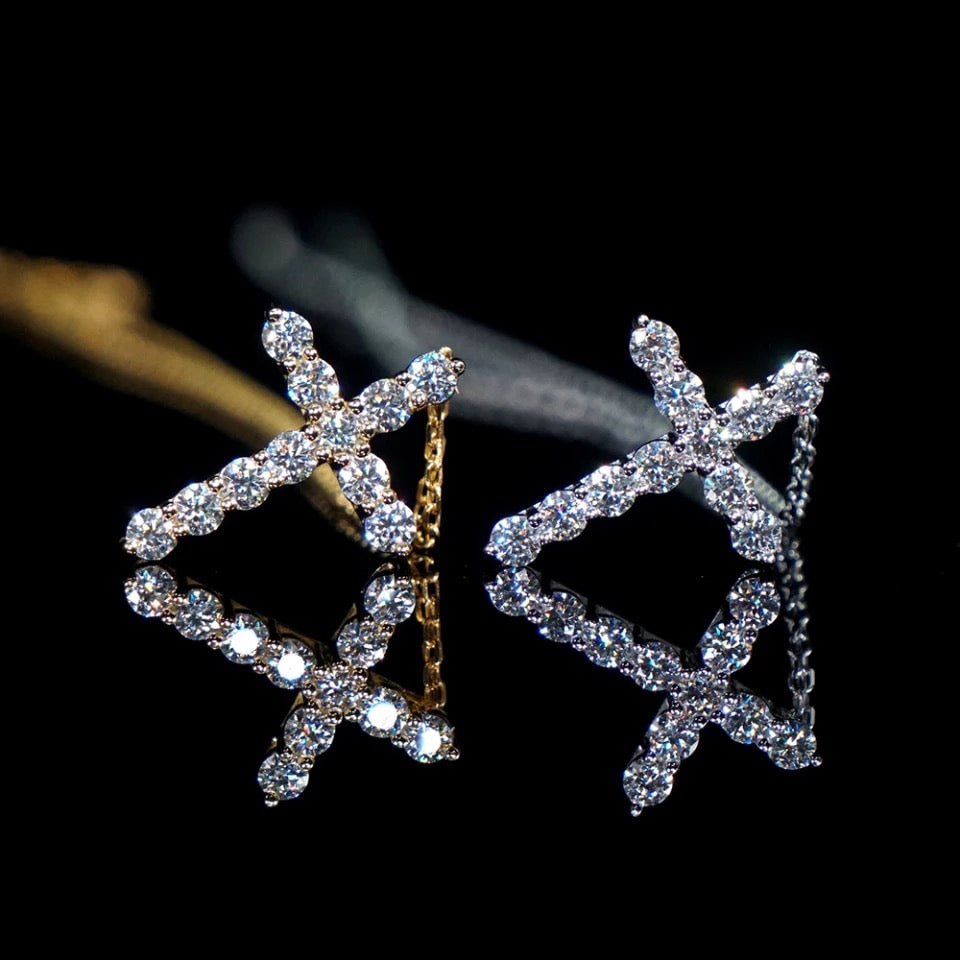 925 Silver 1.1ct 3mm VVS Moissanite Diamond Cross