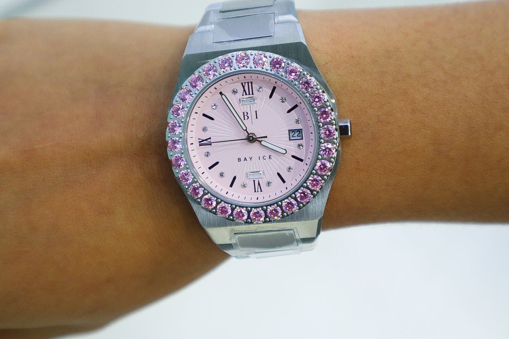 Diamond Bezel - 36mm Elite2 Watch in White Gold and Pink Dial