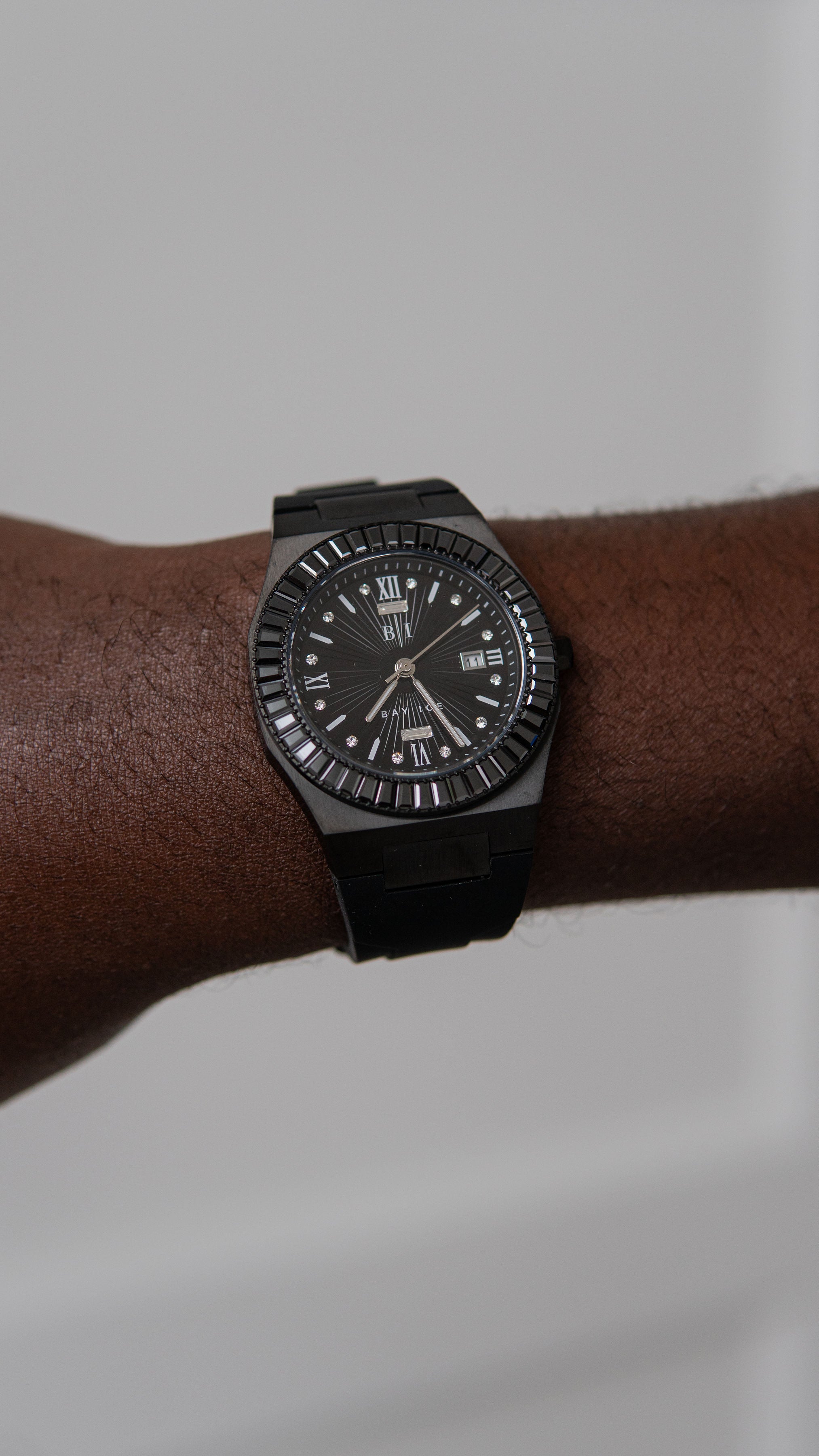 Elite2 VVS Baguette Bezel All Black Dial Watch