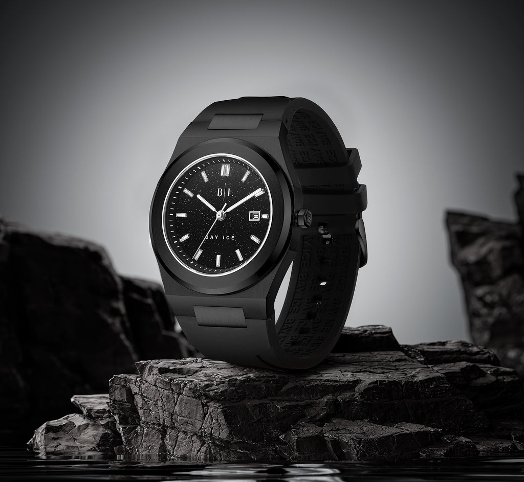 Bay Ice All Black Star Dust Plain Jane Watch