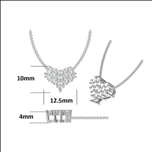 925 Silver 0.5ct VVS Moissanite Diamond Heart Necklace for Women