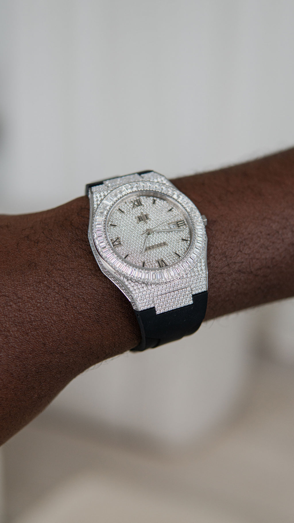 Elite2 VVS Bussdown Baguette Bezel Silver Watch