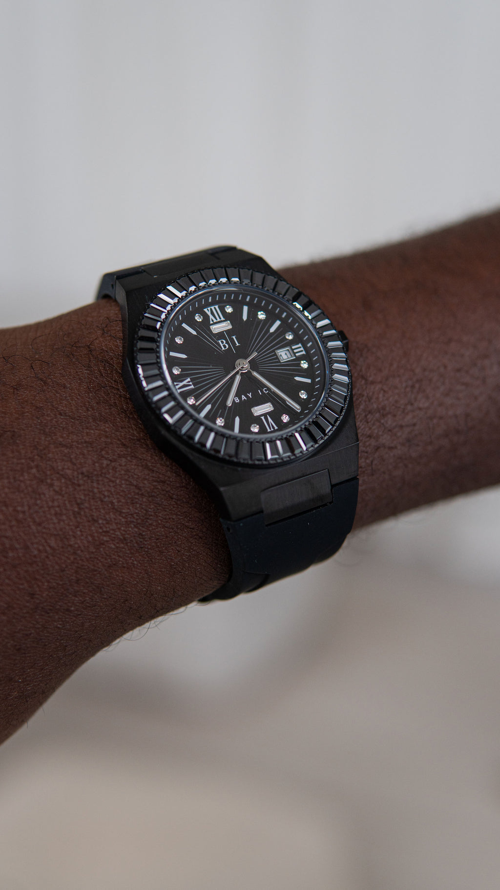 Elite2 VVS Baguette Bezel All Black Dial Watch