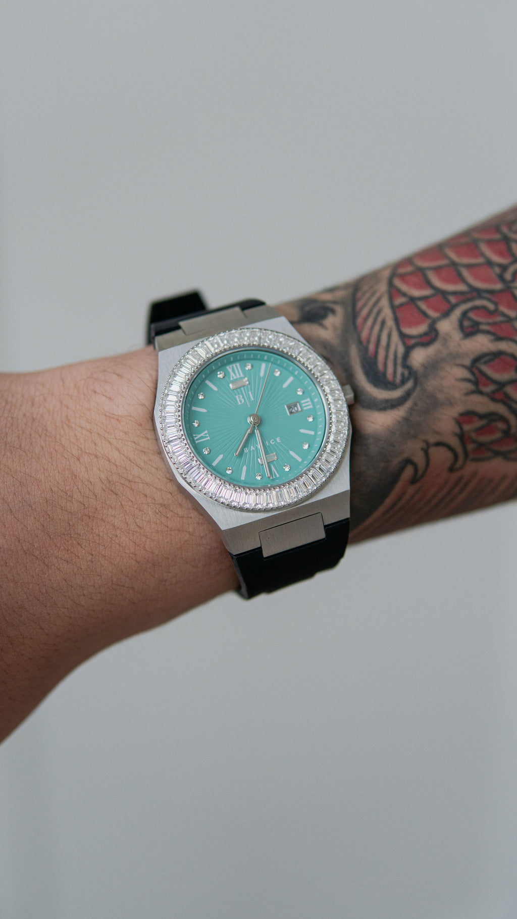 Elite2 VVS Baguette Bezel Turquoise Blue Dial Watch