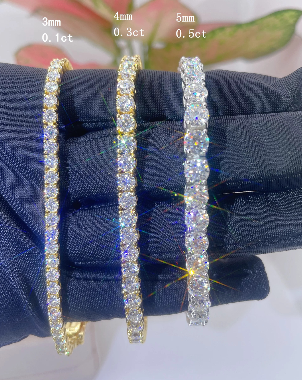 3mm VVS Moissanite 925 Silver Tennis Bracelet