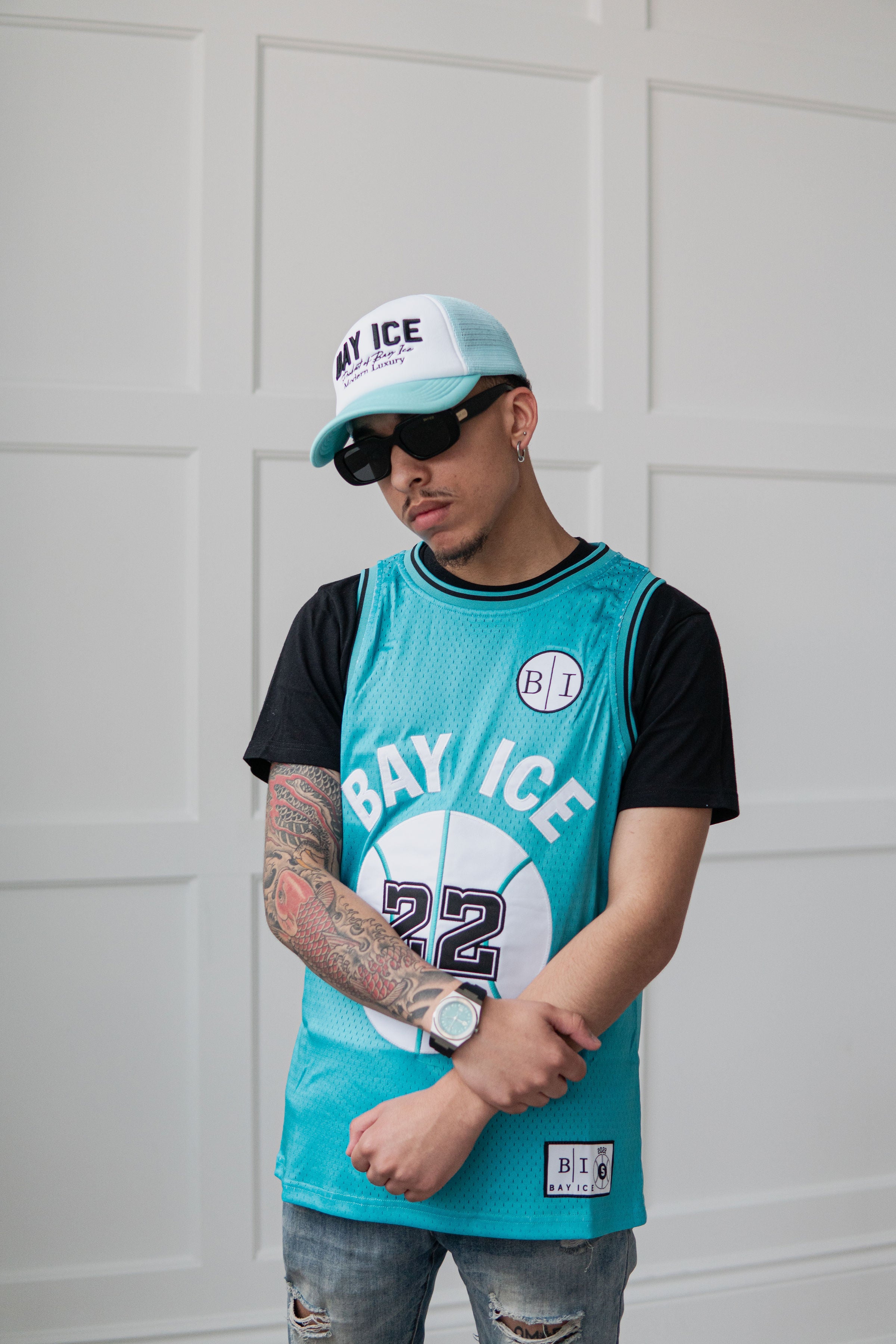 Bay Ice Basketball Jersey - Turquoise Blue
