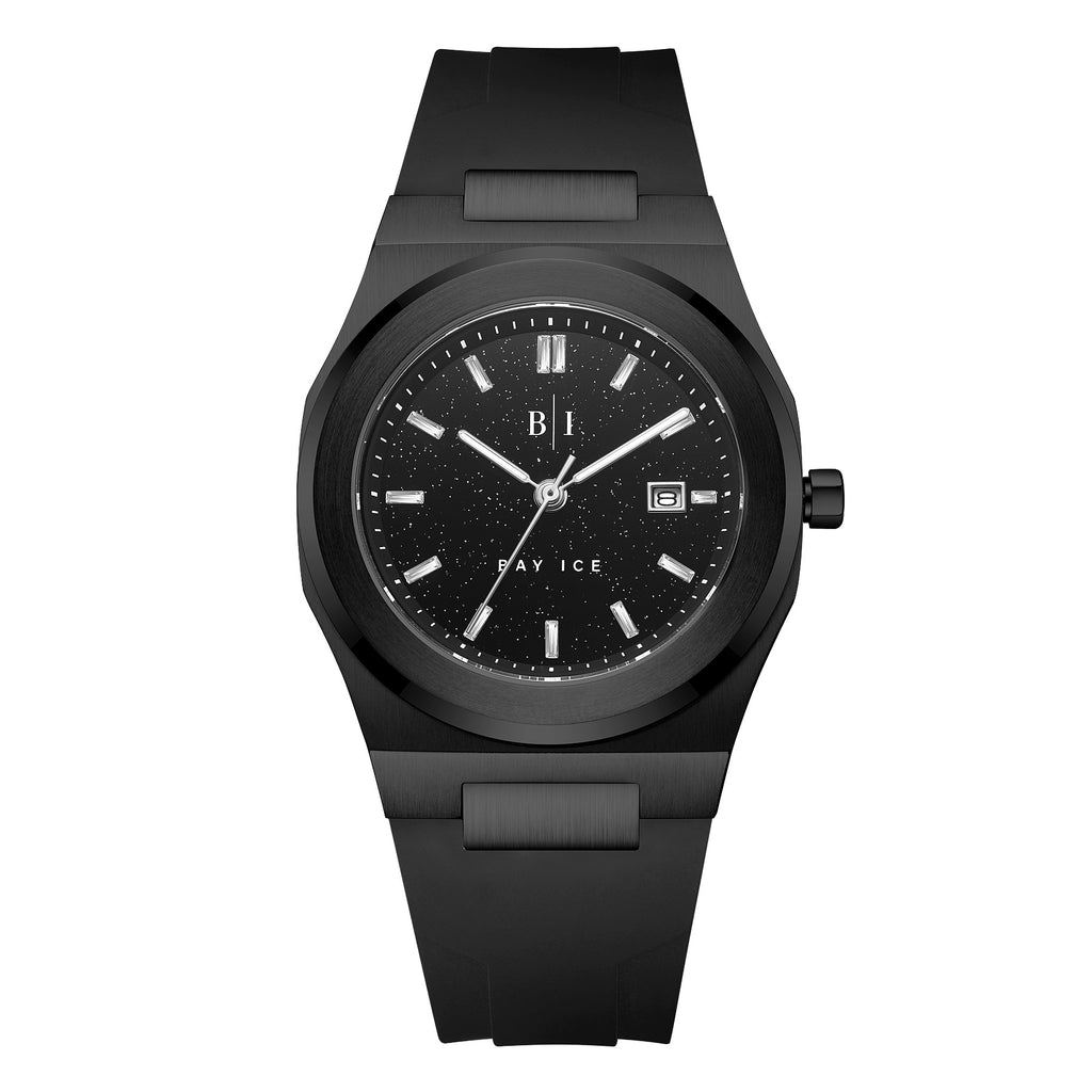 Bay Ice All Black Star Dust Plain Jane Watch