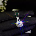 925 Silver VVS Moissanite Diamond Halo Necklace for Women