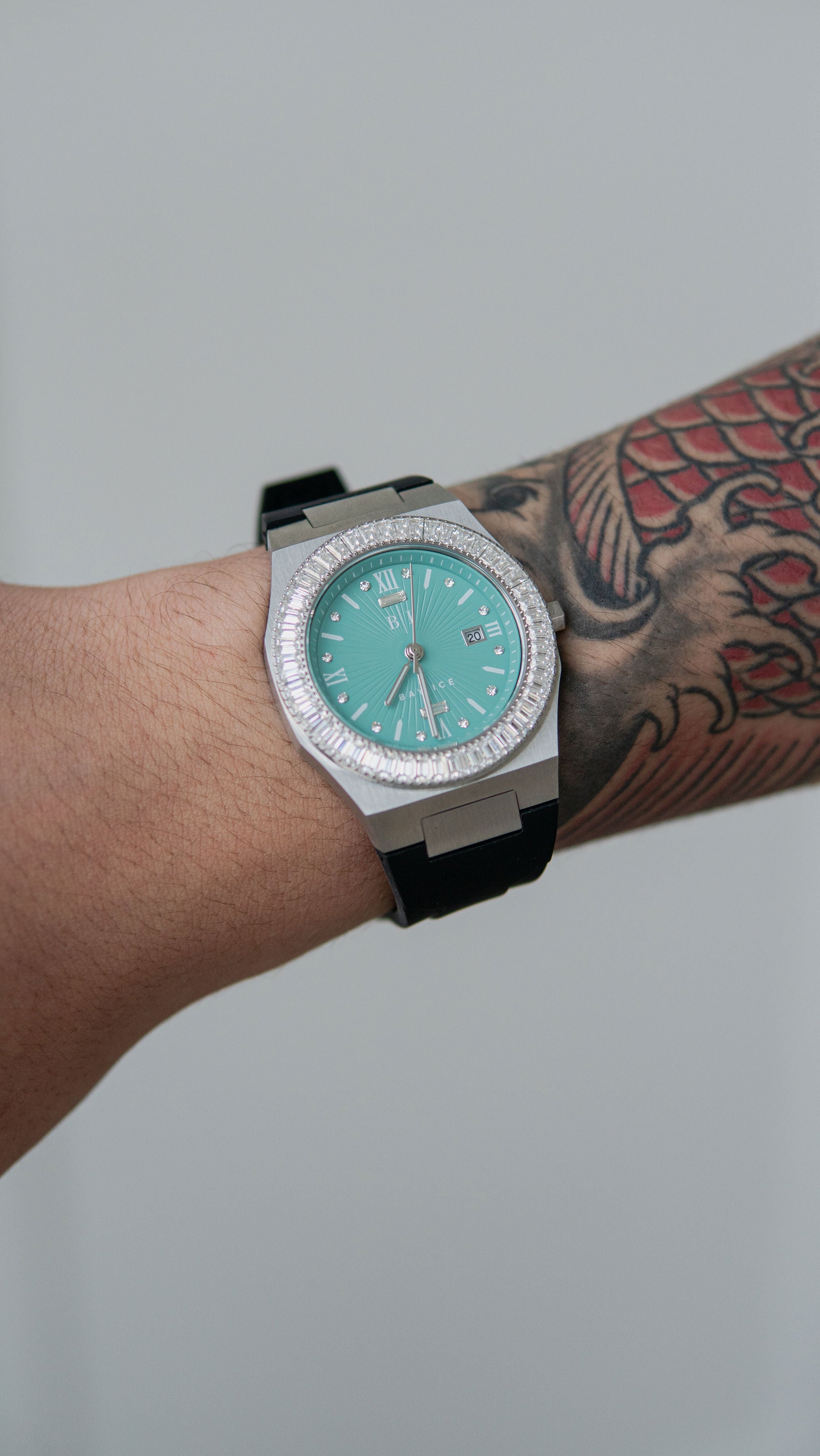 Elite2 VVS Baguette Bezel Turquoise Blue Dial Watch